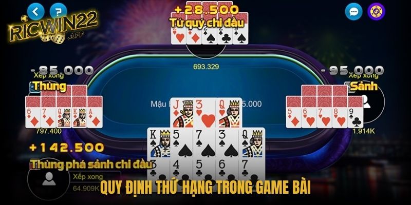 Quy định thứ hạng trong game bài