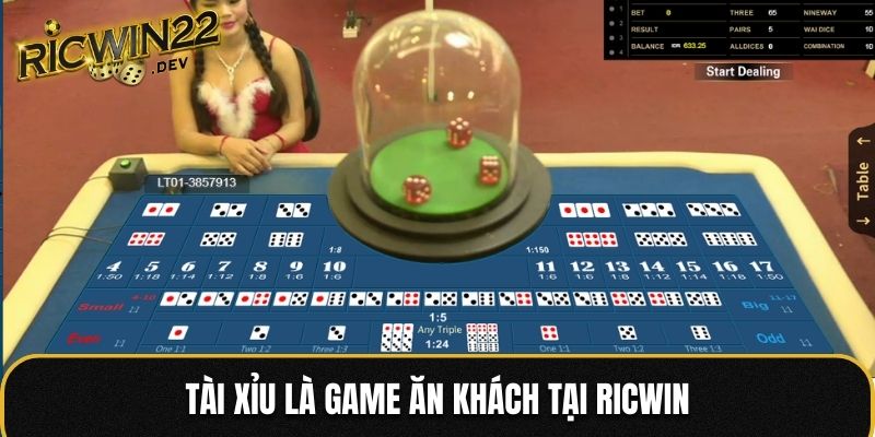 Tài Xỉu là game ăn khách tại Ricwin