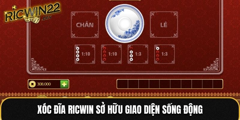Xóc Đĩa Ricwin sở hữu giao diện sống động